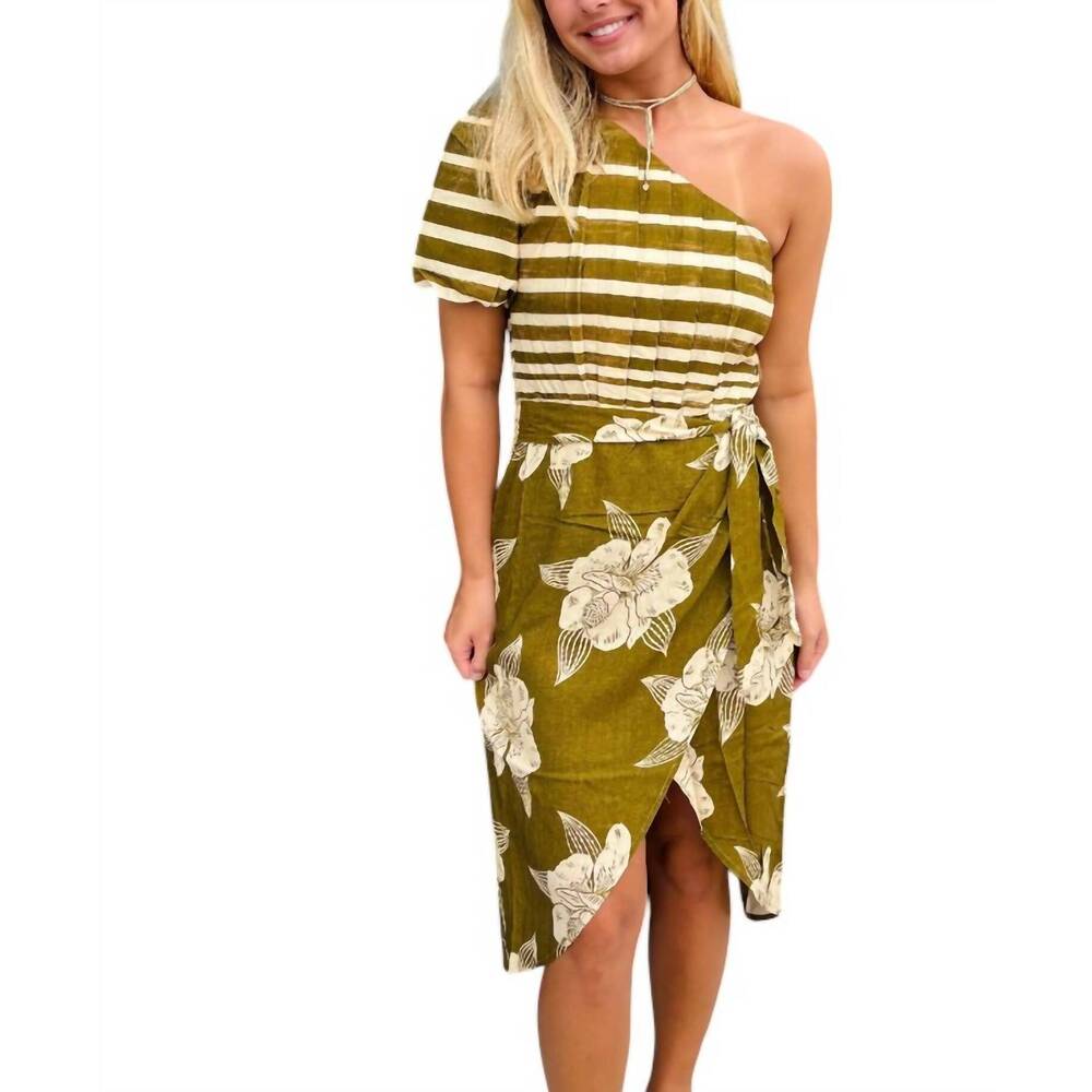 NEW AYLAYA one shoulder dress in jungle trails